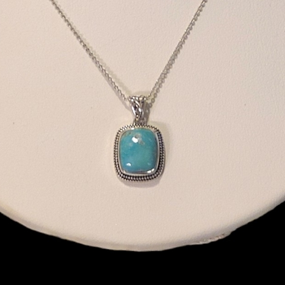 *Sold*NEW Artisan Crafted So. Hill Turquoise Pendant Necklace in Sterling Silver - Picture 1 of 9